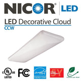 NICOR 225-Watt Equivalent White Integrated LED Designer Cloud Wraparound Fixture, High Output, 4000K - Super Arbor