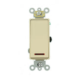 20 Amp Decora Plus Commercial Grade Single Pole Rocker Switch with Pilot Light, White - Super Arbor