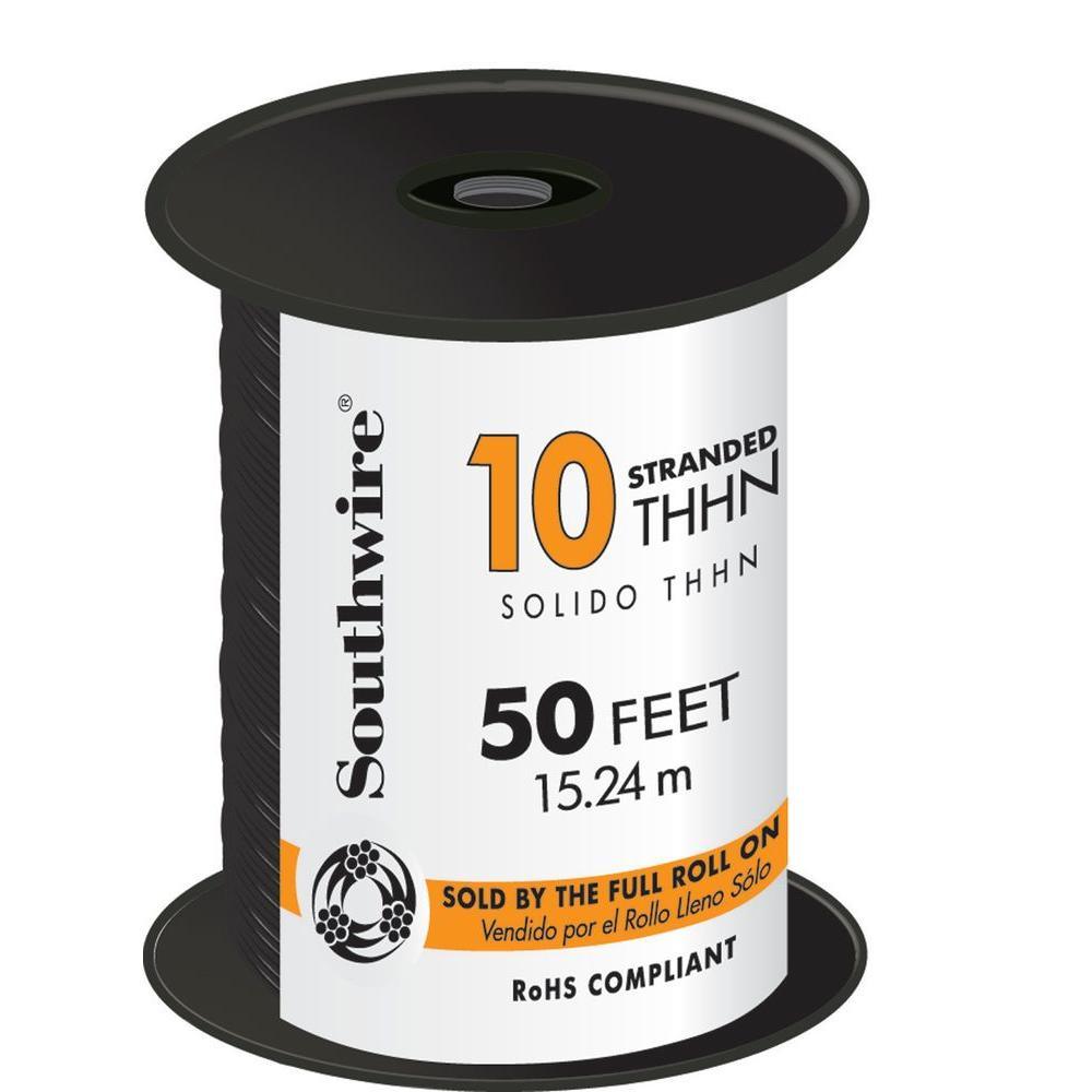 500 ft. 10 Black Stranded CU THHN Wire - Super Arbor