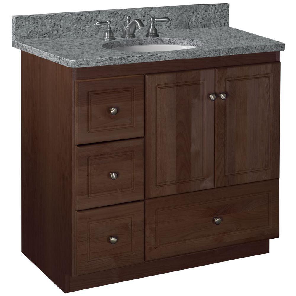 Ultraline 30 in. W x 21 in. D x 34.5 in. H Vanity with Left Drawers Cabinet Only in Satin White - Super Arbor