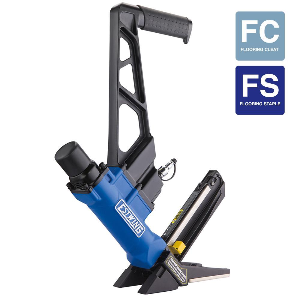 Pneumatic 2-in-1 15.5-Gauge and 16-Gauge 2 in. Flooring Nailer and Stapler with Bag - Super Arbor