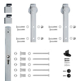 Hook Strap Chrome Rolling Barn Door Hardware Kit with 2-3/4 in. Wheel - Super Arbor