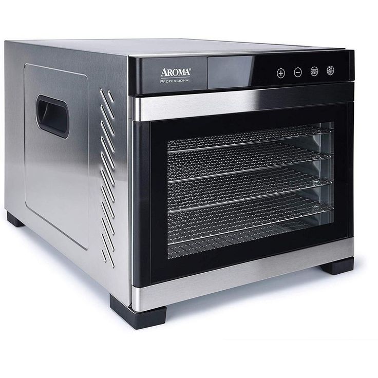 6-Tray Black Electric Food Dehydrator with Glass Door