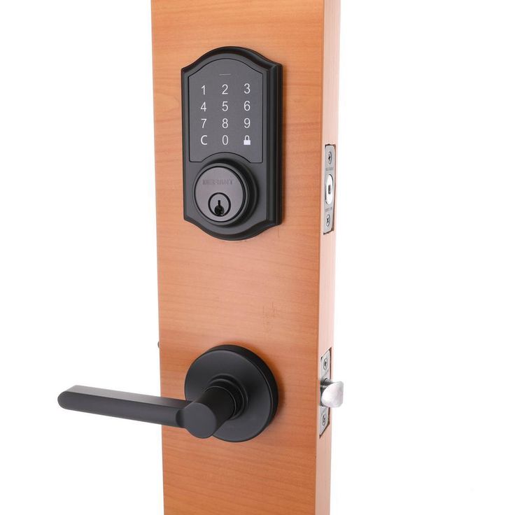 Castle Matte Black Touchpad Single Cylinder Deadbolt with Tonbridge Hall and Closet Door Lever Combo Pack