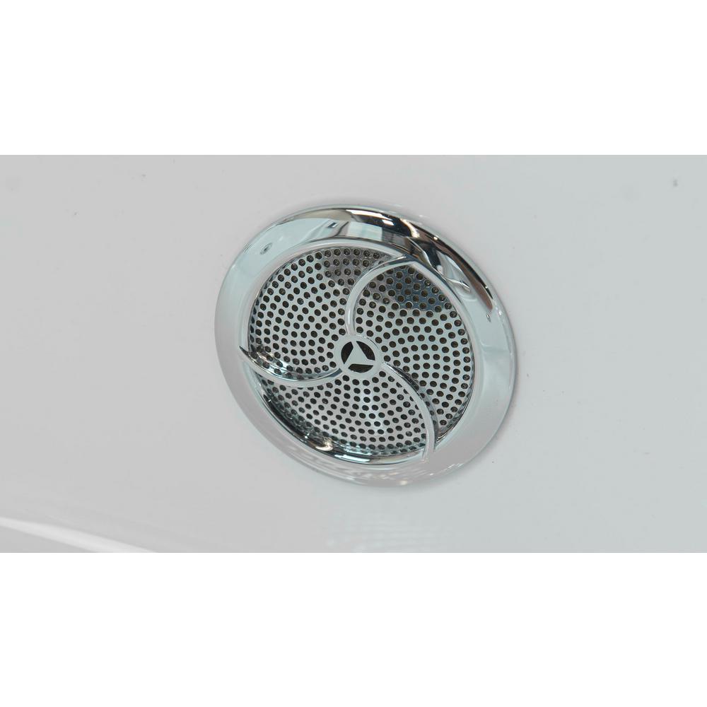 Laydown 72 in. Walk-In Whirlpool Bathtub in White LH Hinged Middle Glass Door with Screen 5 PC Fast Fill Faucet LH Drain - Super Arbor