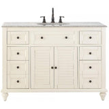 Hamilton Shutter 49-1/2 in. W x 22 in. D Bath Vanity in Ivory with Granite Vanity Top in Grey - Super Arbor