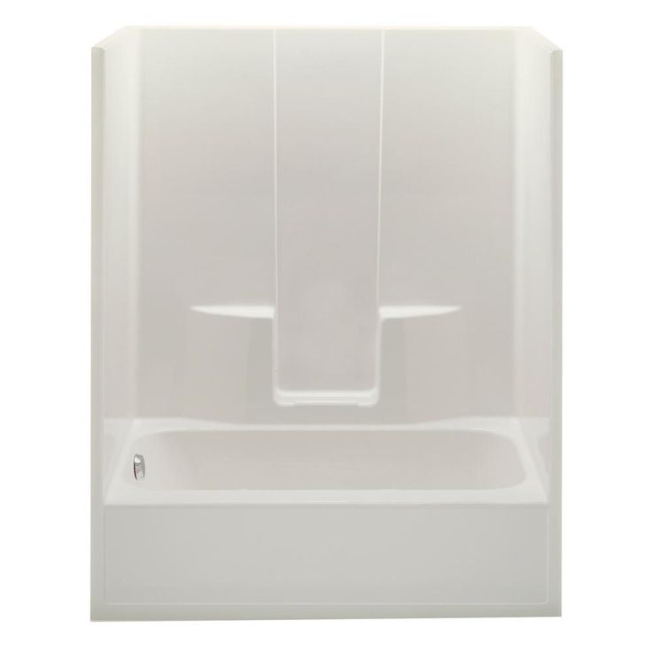 Everyday 60 in. x 34.5 in. x 76.5 in. 1-Piece Bath and Shower Kit with Right Drain in White
