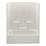 Everyday 60 in. x 34.5 in. x 76.5 in. 1-Piece Bath and Shower Kit with Right Drain in White