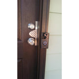 Home Protection Door Kit with Black Decor Bracket and White Bars - Super Arbor