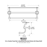 18 in. Glass Shelf with Double Towel Bar in SpotShield Brushed Nickel - Super Arbor