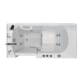 60 in. Walk-In Whirlpool Bathtub in White with 1.6 GPF Single Flush Toilet - Super Arbor