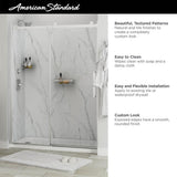 Passage 60 in. x 72 in. 3-Piece Glue-Up Alcove Shower Wall, Door and Base Kit with Right Hand Drain in Serene Marble - Super Arbor