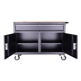46 in. 1-Drawer Tool Chest Cabinet, Mobile Workbench Station in Black - Super Arbor