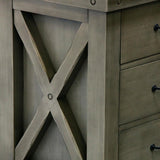Aberdeen 72 in. W x 34 in. H Vanity in Gray with Marble Vanity Top in Carrara White with White Basins - Super Arbor