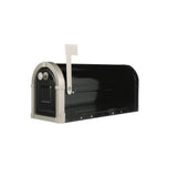 Brunswick Large, Steel, Post-Mount Mailbox, Black w/Brushed Nickel - Super Arbor
