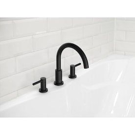 Jacuzzi Duncan 2-Handle Deck Mount Roman Bathtub Faucet (Valve Included) - Matte Black