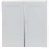 Cambridge Shaker Assembled 27x30x12 in. All Plywood Wall Cabinet with 2 Soft Close Doors in White - Super Arbor