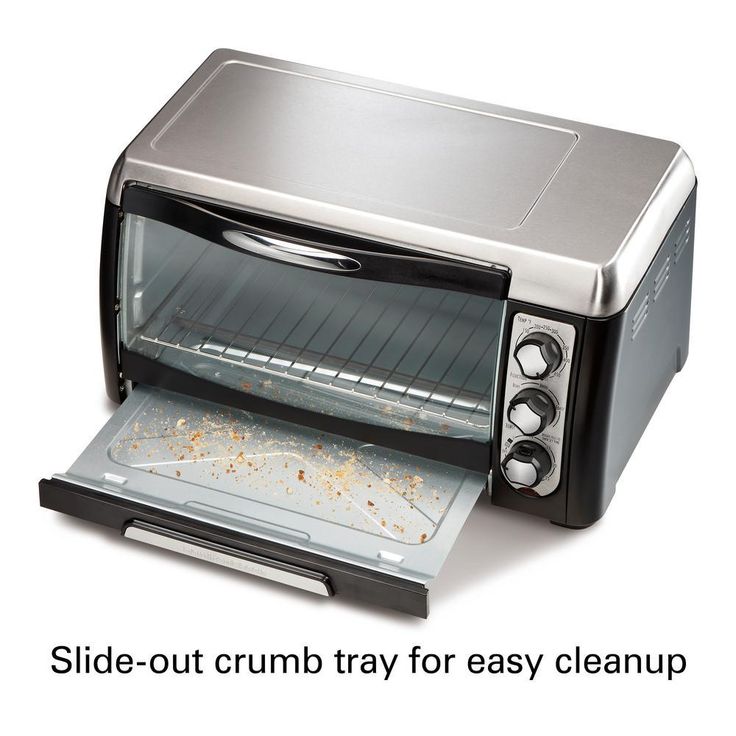 6 Slice Easy Clean Black Toaster Oven