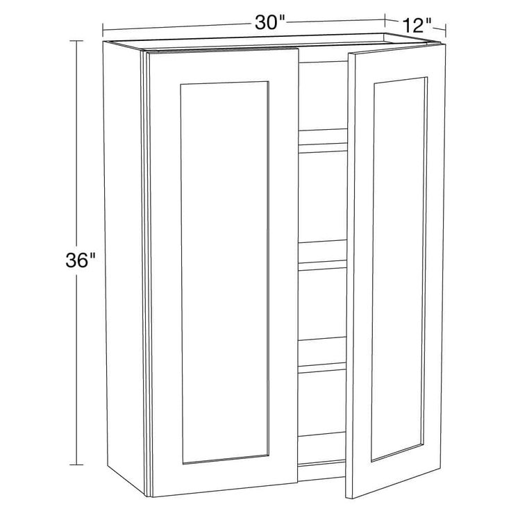 Home Decorators Collection Newport 30 in. W x 12 in. D x 36 in. H Assembled Plywood Wall Kitchen Cabinet in Deep Onyx with Soft Close