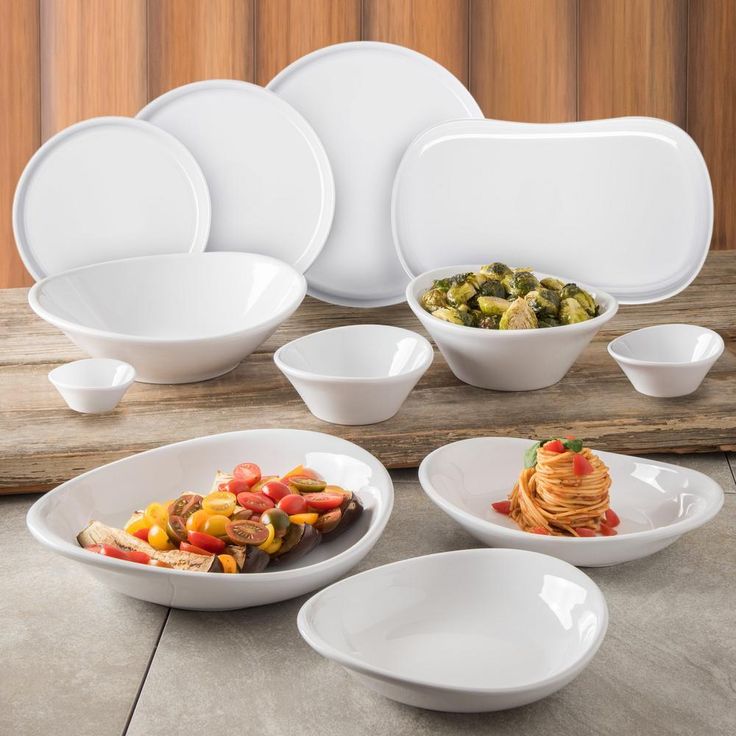 Stadia 13 in. x 7 in. White Melamine Platter (12-Pack)