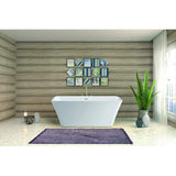 Nantes 67 in. Acrylic Flatbottom Freestanding Bathtub in White - Super Arbor