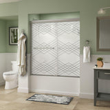 Lyndall 60 in. x 58-1/8 in. Semi-Frameless Traditional Sliding Bathtub Door in Chrome with Clear Glass - Super Arbor
