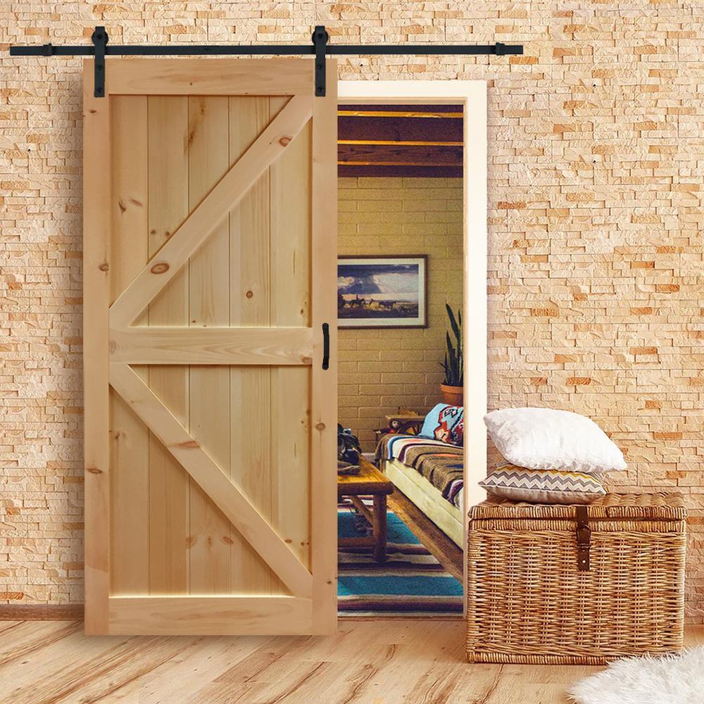 36 in. x 83.5 in. K-Bar Solid Core Pine Unfinished Interior Barn Door Slab - Super Arbor
