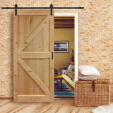 36 in. x 83.5 in. K-Bar Solid Core Pine Unfinished Interior Barn Door Slab - Super Arbor