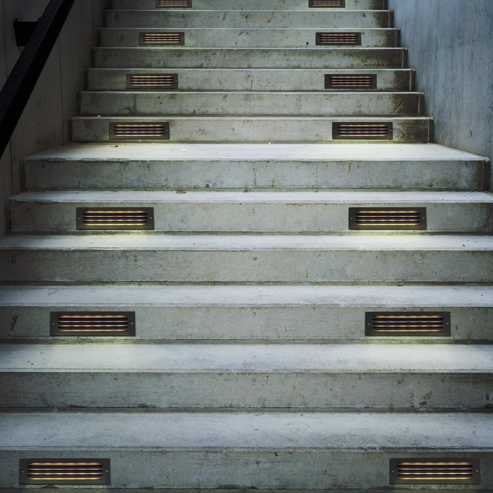 6-Watt Black Outdoor Integrated LED Step Landscape Well Light - Super Arbor