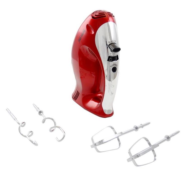 Better Chef 6-in Cord 2-Speed Red Hand Mixer