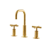 Purist 8 in. Widespread 2-Handle Mid-Arc Bathroom Faucet in Vibrant Modern Brushed Gold - Super Arbor