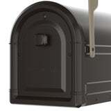 Roxbury Post Mount Mailbox Rubbed Bronze with Premium Cast Aluminum Knob and Champagne Flag - Super Arbor