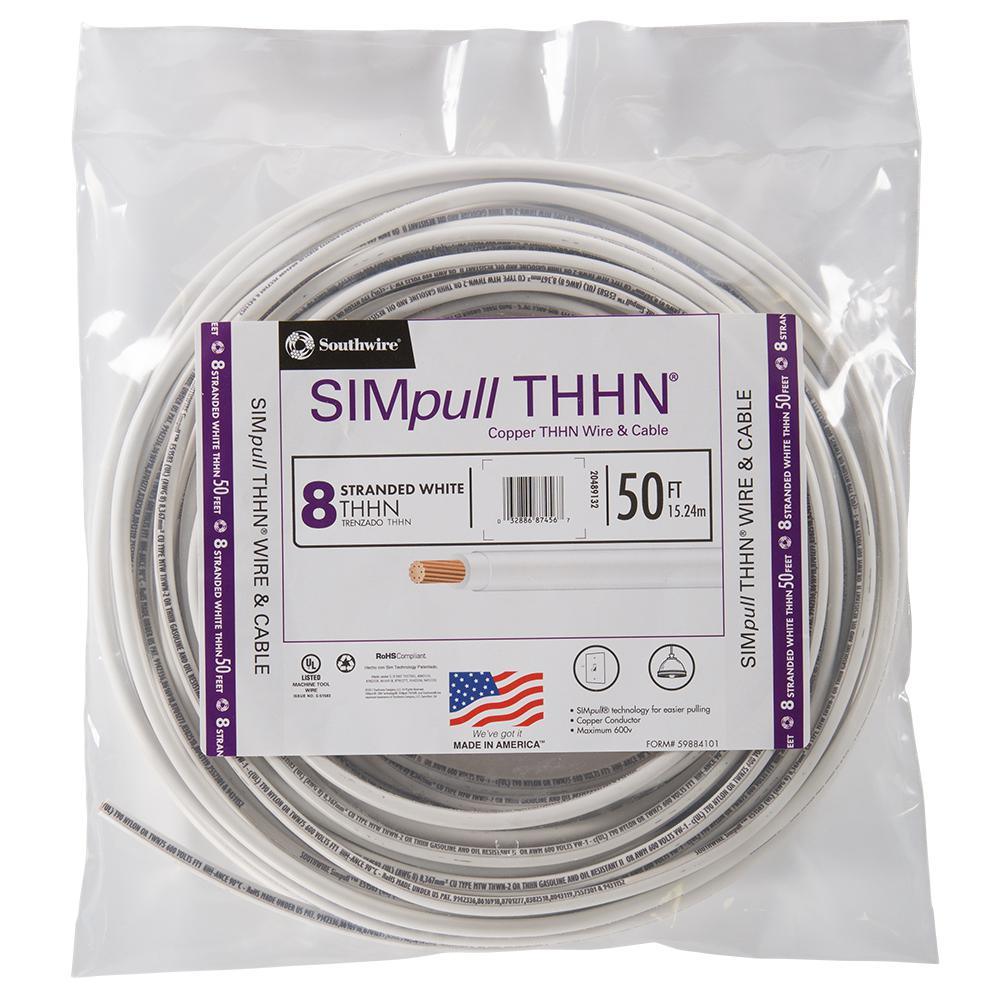 500 ft. 8 Black Stranded CU SIMpull THHN Wire - Super Arbor