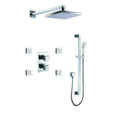 1-Spray Dual Showerhead and Handheld Showerhead with Body Sprays in Brushed Nickel