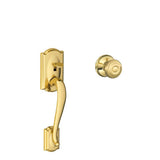 Camelot Aged Bronze Entry Door Handleset with Georgian Door Knob - Super Arbor