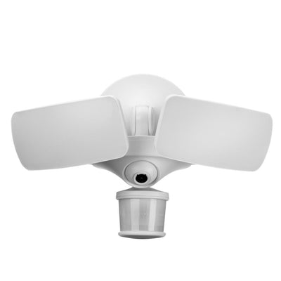 Maximus White Smart Motion Activated Outdoor Integrated LED Camera Floodlight - Super Arbor