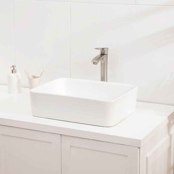 LORDEAR 19 in. x 15 in. Modern Bathroom Rectangle Above in White Porcelain Ceramic Vessel Vanity Sink Art Basin