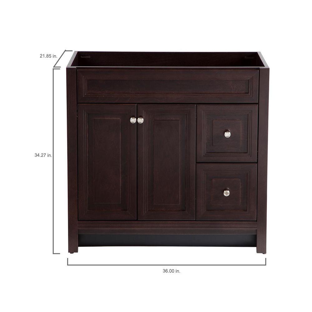 Brinkhill 36 in. W x 34 in. H x 22 in. D Bath Vanity Cabinet Only in Chocolate - Super Arbor