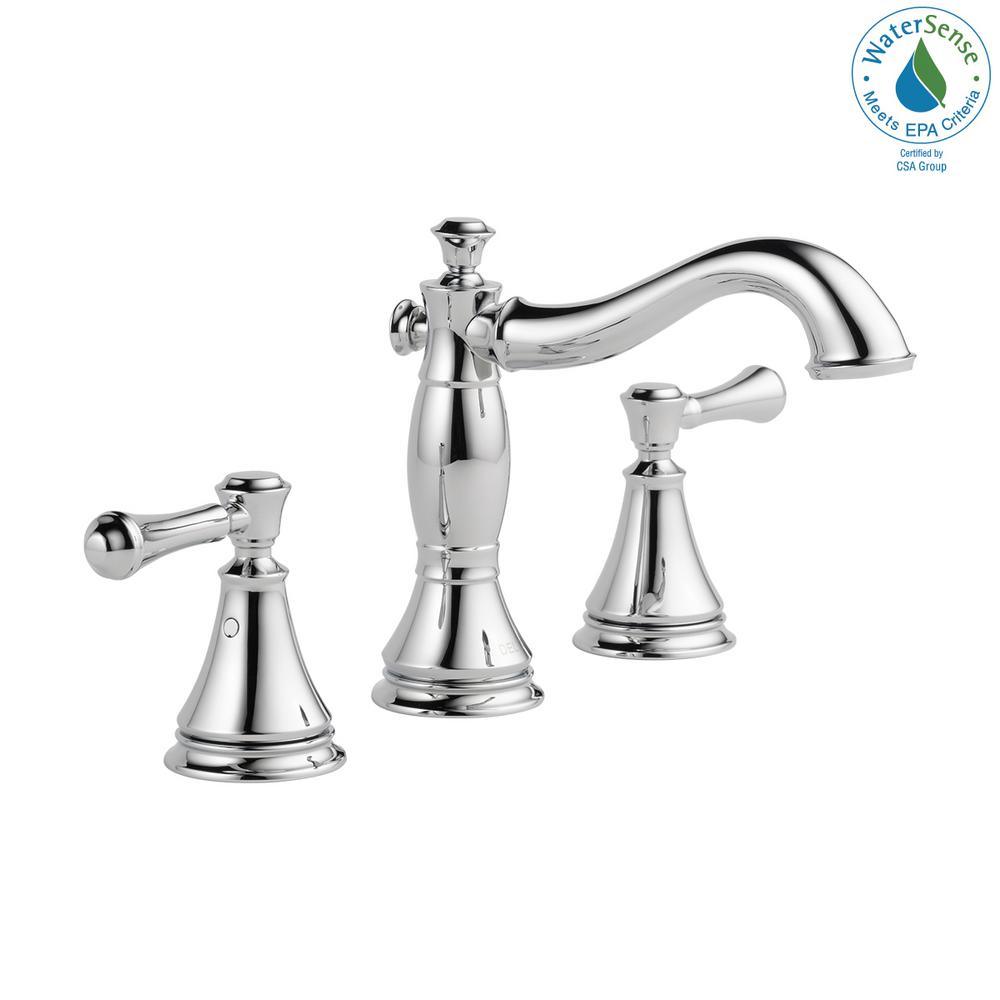 Cassidy 8 in. Widespread 2-Handle Bathroom Faucet with Metal Drain Assembly in Chrome - Super Arbor