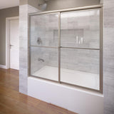 Deluxe 59 in. x 58-1/2 in. Clear Framed Sliding Tub Door in Oil Rubbed Bronze - Super Arbor