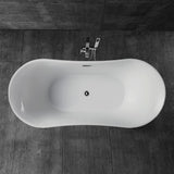 Calais 67 in. Acrylic Flatbottom Freestanding Bathtub in White - Super Arbor