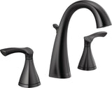 Delta Sandover Matte Black 2-handle Widespread WaterSense Bathroom Sink Faucet with Drain