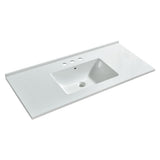 Ashinton 49 in. W x 22 in. D Single Basin Solid Surface Vanity Top in Solid White with Intergrated White Basin - Super Arbor