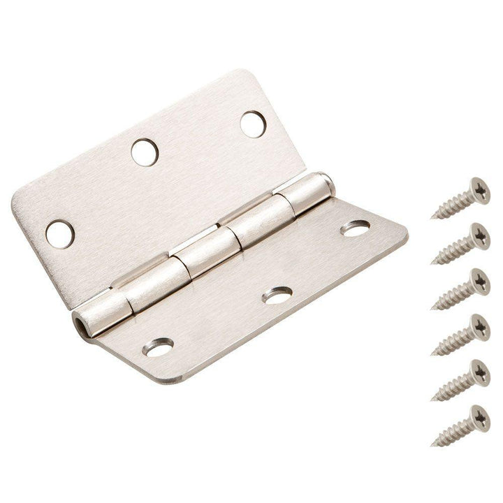 3 in. x 1/4 in. Satin Nickel Radius Door Hinge - Super Arbor