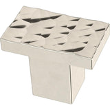 Modern Hammered 1-1/4 in. (32mm) Polished Nickel Cabinet Knob - Super Arbor