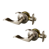 Stratford Satin Nickel Passage Hall/Closet Door Lever with Universal 6-Way Latch (6-Pack) - Super Arbor