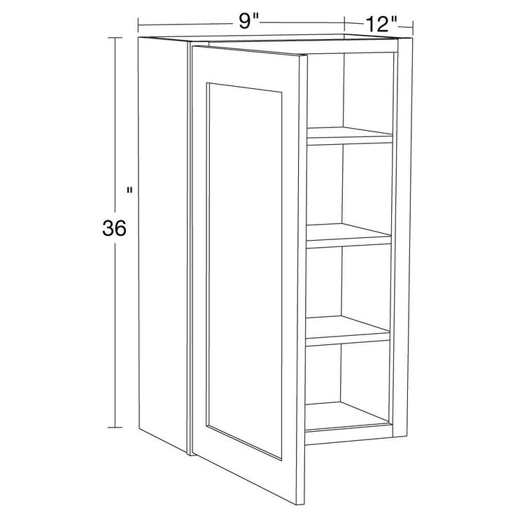 Home Decorators Collection Grayson 9 in. W x 12 in. D x 36 in. H Assembled Plywood Wall Kitchen Cabinet in Pacific White with Soft Close