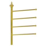 Allied Brass Floor Standing 4 Pivoting Swing Arm Towel Holder in Polished Brass