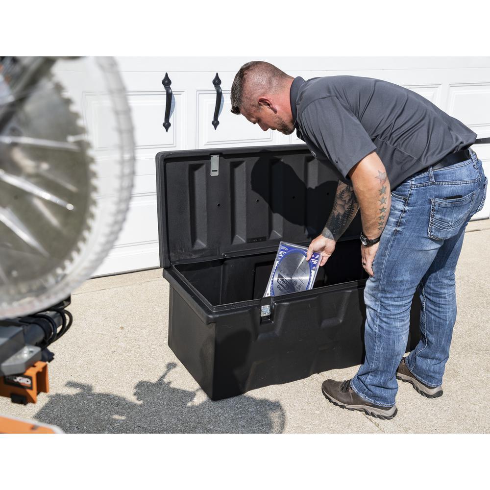 17.25 in. x 19 in. x 44 in. Matte Black Plastic All-Purpose Truck Tool Box Chest - Super Arbor