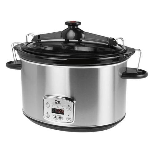 Kalorik Slow Cooker 8-Quart Stainless steel Oval Slow Cooker